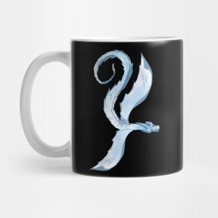 licht blue dragon black Mug